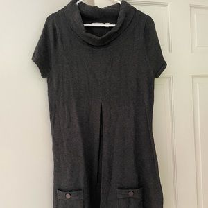 Ripe Maternity grey cowl neck pleat front dress. Medium